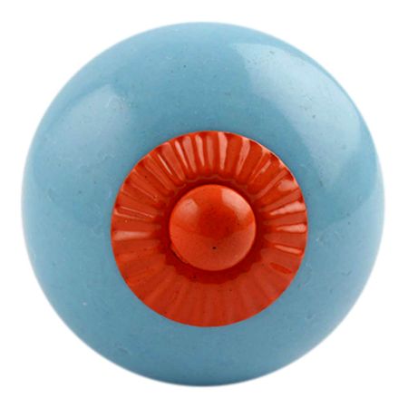 Sky Blue Orange Fitting Ceramic Knob
